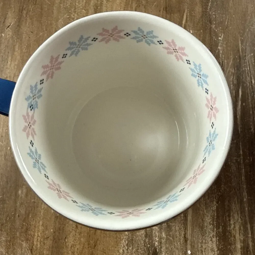 Macy’s Thanksgiving Day Parade Mug '22 Blue Reindeer Fair Isle Porcelain Collect